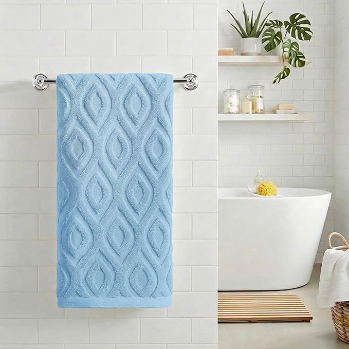Artoid Mode 1 Pc Light Blue 3D Diamond Grid Jacquard Hand Towels - Image 2