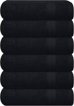 GLAMBURG Ultra Soft 6-Piece Hand Towel Set 16x28-100% Ringspun Cotton by GLAMBURG