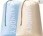 2 Pack 28" x 40"Travel Laundry Bag, Machine Washable Dirty Clothes Organizer by Unknown