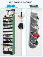 Over the Door Storage Hanging, 6 Tier Behind Door Organizer - Image 2