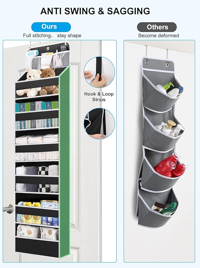 Over the Door Storage Hanging, 6 Tier Behind Door Organizer - Image 2