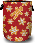 Red Gingersnap Laundry Basket, Christmas Laundry Hamper Collapsible Oxford Cloth by ANTJOO