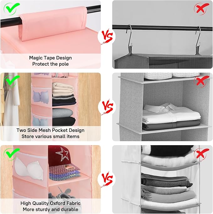PetsHome 4-Shelf Hanging Closet Organizer, Space Saver, Closet Hanging Storage - Image 6