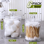 AOZITA 6 Pack Acrylic Qtip Holder Dispenser - Image 3