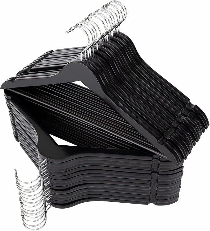 ELONG HOME Solid Wooden Hangers 30 Pack, Wood Suit Hangers by ELONGHOME