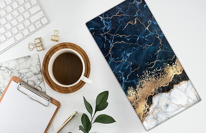 HAISUKA Blue & Gold Marble Lightweight Bath & Kitchen Towels - Image 7