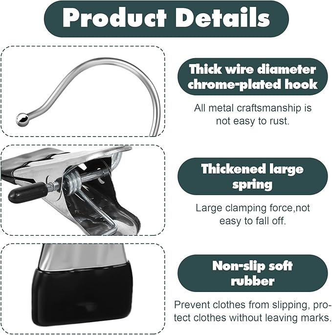 50 Pack Boot Hanger Clips Hooks, Heavy Duty Laundry Hooks - Image 3
