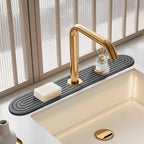 Dark Gray-Oval 23.6" Diatomite Kitchen Faucet Mat & Stone Sink Tray – Quick by Unknown