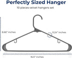 SereneLife Premium 10 Pack Plastic Hangers, Lightweight, Space Saving Clothes - Image 3