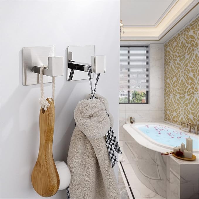 Flybath Coat Hook SUS 304 Stainless Steel Square Towel Robe Hooks Wall Mounted - Image 8