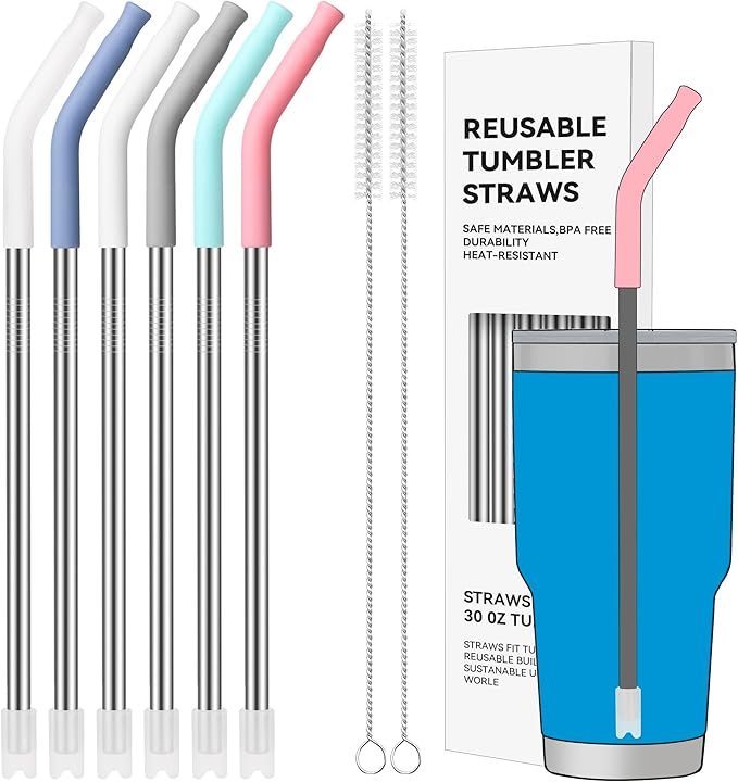 30 oz Straight Metal Straws by AccessoriesForWaterBottle