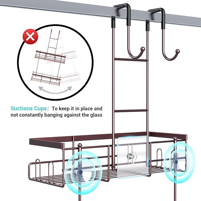 Over the Door Hanging Shower Caddy: Rustproof Hanging Organizer over the Door - Image 3