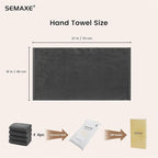 SEMAXE Gray Hand Towels for Bathroom, Quick-Drying, Easy Care - Image 2