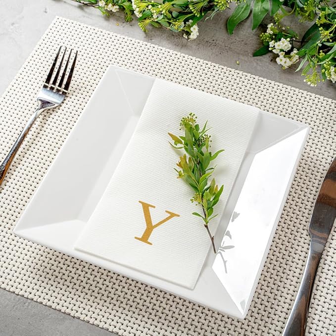Luxenap 15.8 X 7.9 Inch Linen-Feel Guest Towels, 50 Lettered Hand Towels - Image 3
