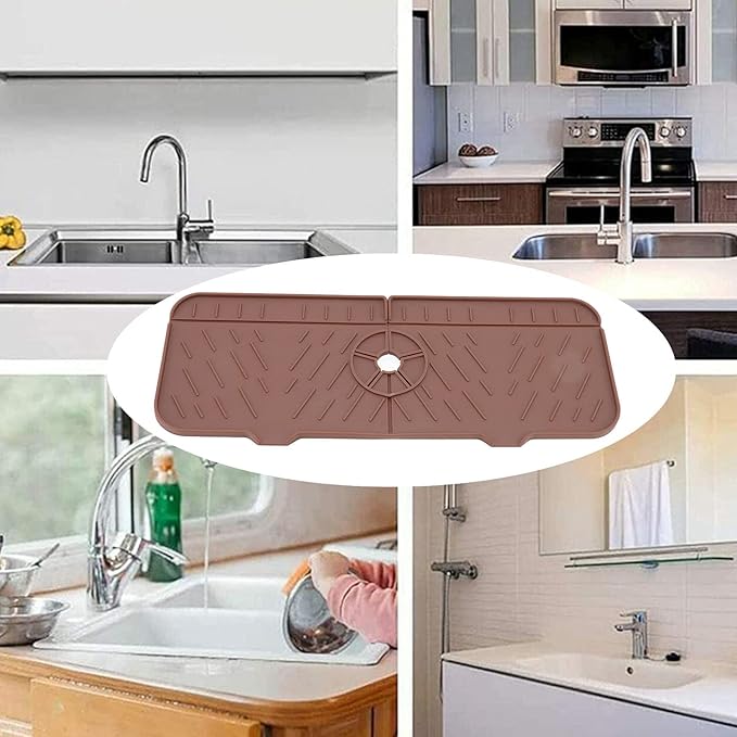 OUKENS Sponge Holder for Kitchen Sink, Silicone Faucet Mat for Kitchen Sink - Image 7
