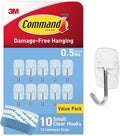Command Small Clear Wire Toggle Hooks, 10 Wall Hook and 12 Strips, Damage-Free by Command