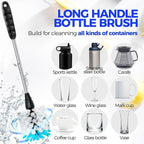 Holikme Bottle Brush Cleaner Set, 3 Straw Cleaner Brush, Bottle Cleaning Brush - Image 2