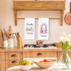 Farmhouse Pink Botanical Bathroom Hand Towels, Relax Breathe Soak Unwind - Image 2