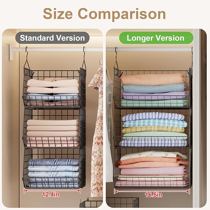 3 Tier Closet Hanging Shelves - Image 5