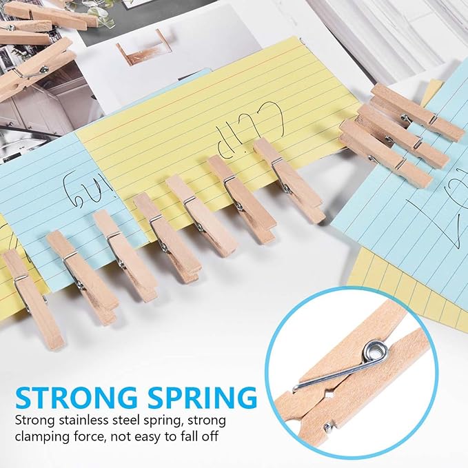 SenseYo 400 Pcs 1.9 Inch Wooden Clothespins Clips - Image 4