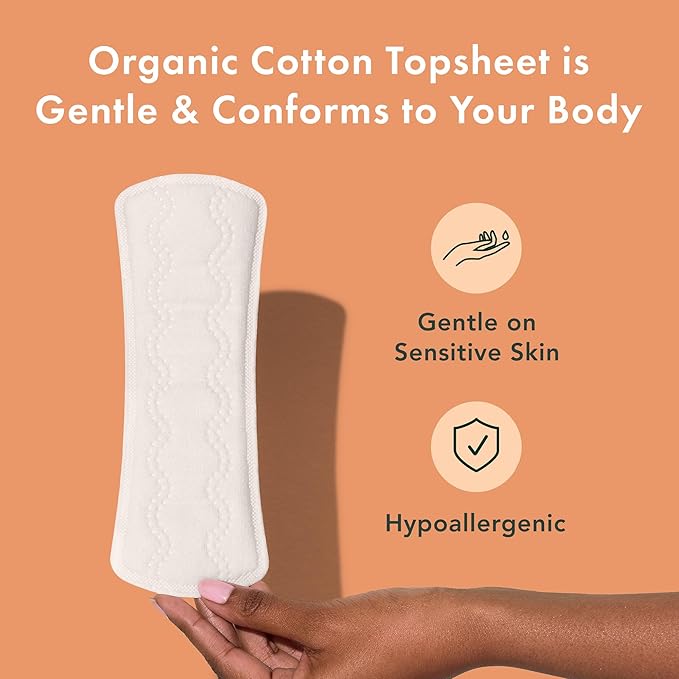 Rael Panty Liners for Women, Organic Cotton Cover - Image 3