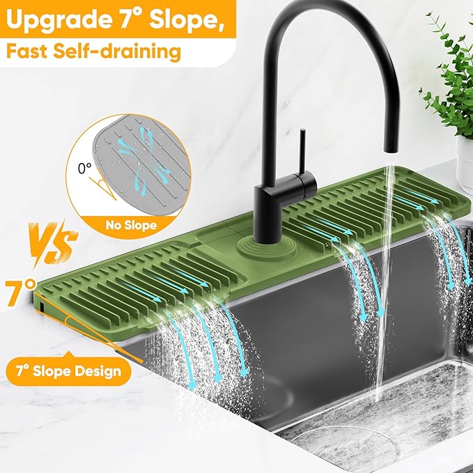 24'' Longer Faucet Mat for Kitchen Sink Splash Guard Kitchen Sink Faucet Mat - Image 3