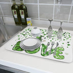 St Patrick's Day Gnomes Love Dish Drying Mat - Image 6