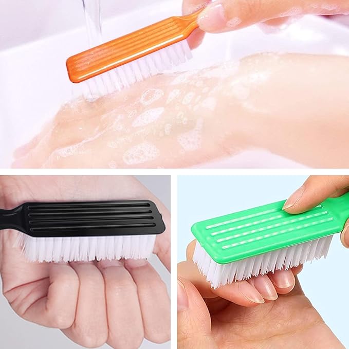 10 Pcs Handle Grip Nail Brush, NICEMOVIC Hand Fingernail Cleaner Brush Manicure - Image 3