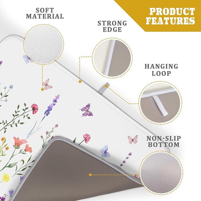 Watercolor Floral Dish Drying Mat - Image 4