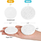 60-Count Compressed Facial Sponges|100% Natural Kickleen Cellulose Cosmetic Spa - Image 4