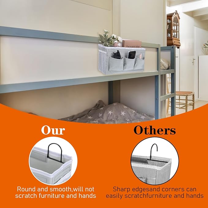 4pcs 3-pockets Wall Hanging Storage Bag, Bedside Caddy Organizer Bags, Bed - Image 7