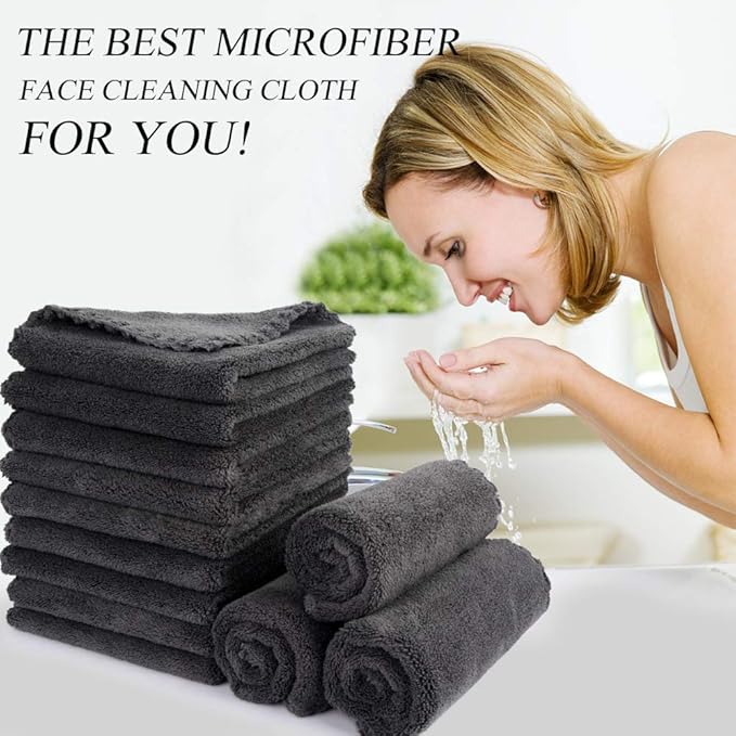 SUNLAND Microfiber Face Cloth Reusable Makeup Remover Facial Cleansing Towel - Image 8