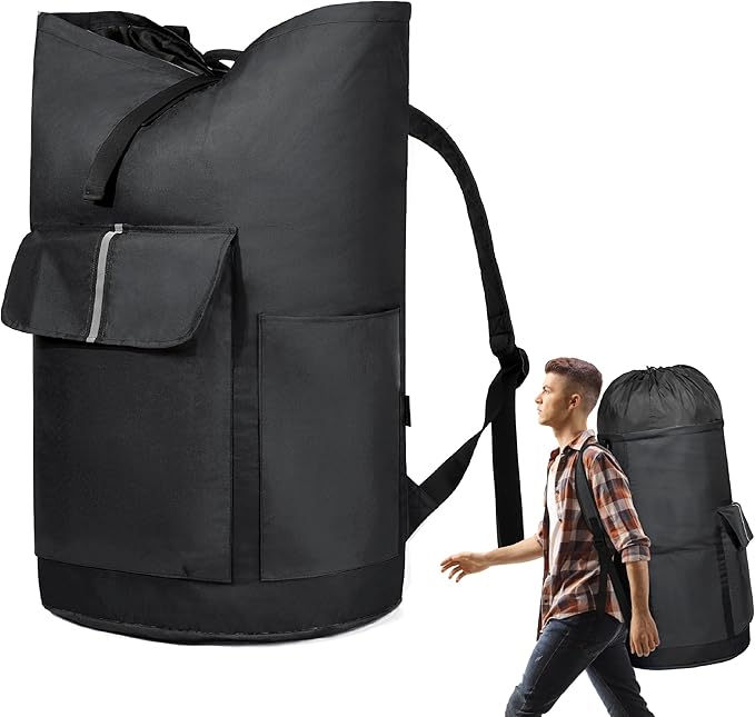 BeeGreen Black-Laundry-Bag-Backpack-Extra-Large-Heavy-Duty, 125L Portable by BeeGreen