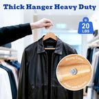 HOUSE DAY Wide Shoulder Wooden Hangers 12 Pack, Wood Suit Hangers - Image 5