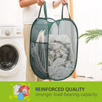 HONOMA Sturdy Mesh Laundry Hamper Basket Bag, Pop up Basket - Image 2