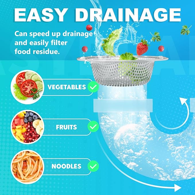 Sink Drain Strainer, Suitable for Most Sink Drains, Anti Clogging - Image 4