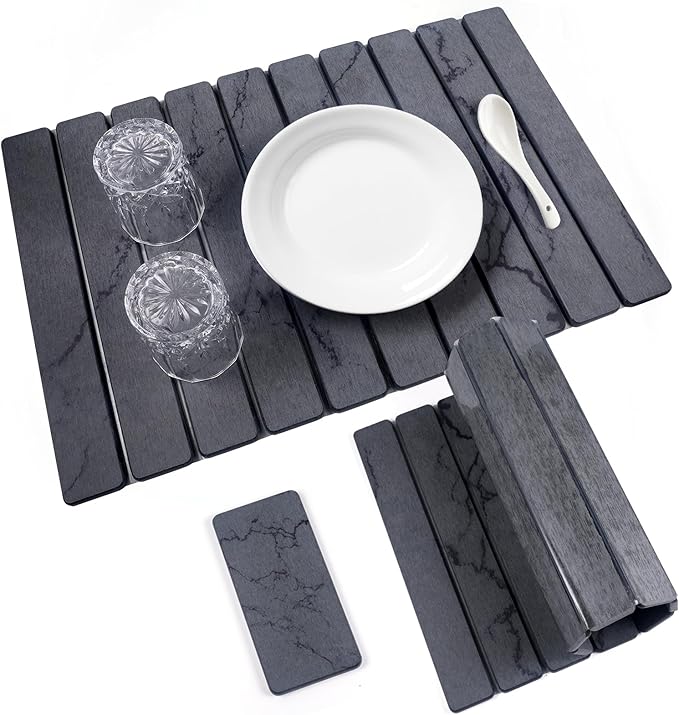 2 PCS Quick Dry Stone Dishes Mats by Unknown