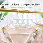 Plastic Hangers 20 Pack, Cute Clothes Hangers Ultra Thin Space Saving - Image 3