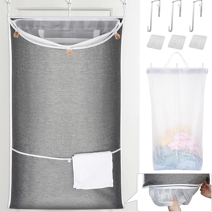 NiHome XXL Hanging Laundry Hamper Bag 39.4"x22.4" by NiHome