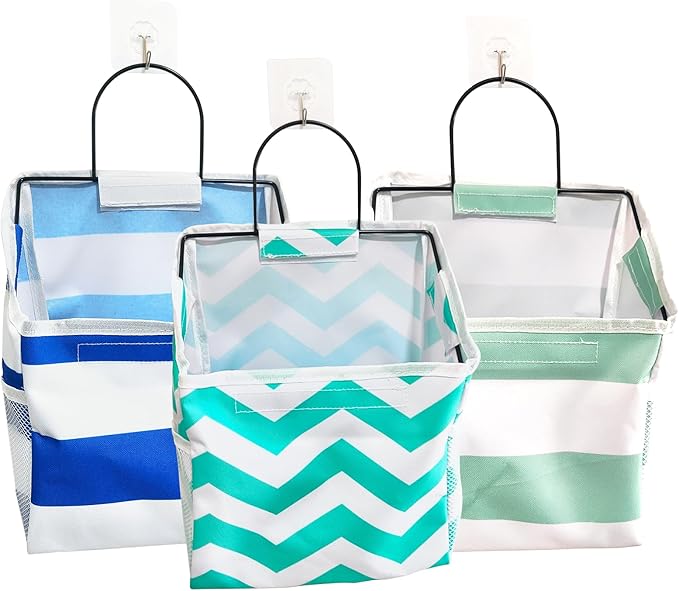 Wall-Hanging Storage Bags, Desktop Organizer Basket Cotton Linen Hanging by Unknown