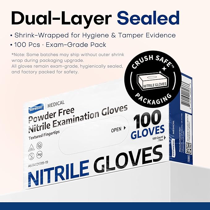Medical Soft Max™ Black Nitrile Disposable Gloves, Latex-Free & Powder-Free - Image 5