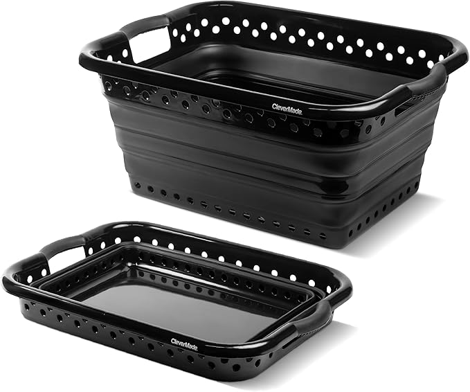 CleverMade Collapsible Laundry Baskets - 39L Foldable Large Collapsible Laundry by CleverMade