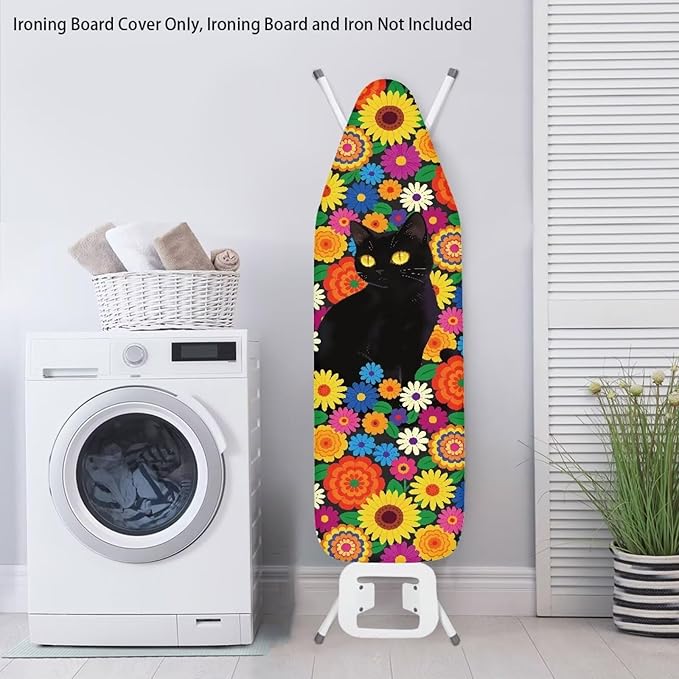 Sprowallow Hippie Cat Ironing Board Covers 15x54 inch Extra Thick Heavy Duty - Image 3