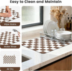 12" x 20" Checkered Dish Drying Mat - Image 7