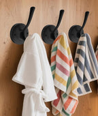 Black Wall Hooks Towel Hooks, 3 Pack Coat Hooks Robe Hook Heavy Duty Metal - Image 2