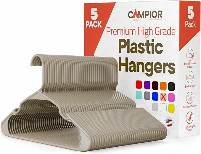 Plastic Clothes Hangers – Heavy Duty Hanger Set, by Campior
