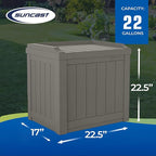 Suncast 22 Gallon Indoor or Outdoor Backyard Patio Small Storage Deck Box with Attractive Bench Seat and Reinforced Lid, Stone (4 Pack) - Image 3