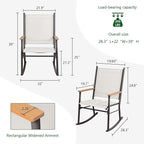 Shintenchi 2 Pcs Outdoor Rocking Chairs Set,Upgraded High Back Patio Rocking Chairs Set,Breathable Textilene Fabric Rocking Chair for Porch,Patio,Garden,Balcony,Creamy White - Image 3