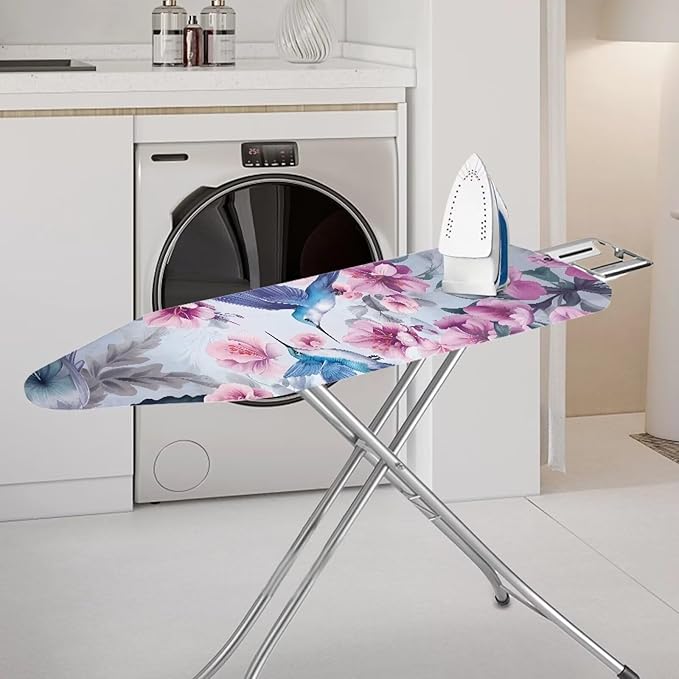 Hummingbird Floral Ironing Board Cover Elastic Edge, Heavy Duty Iron Pad Covers - Image 2