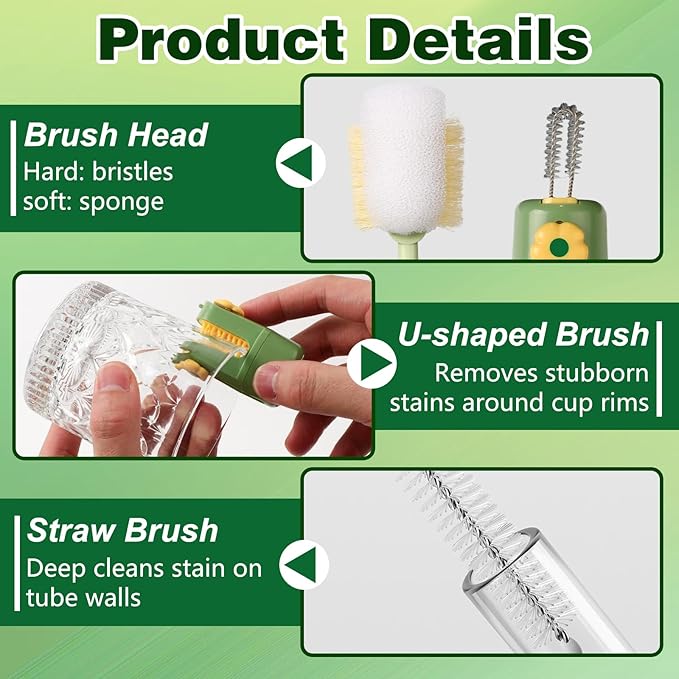 5 in 1 Bottle Cleaning Brush Set, 2026 New Multifunctional Lid Brush Cleaning - Image 3